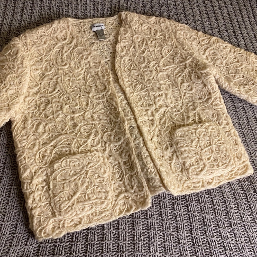 Ivory Boulce Wool Bolero Jacket Blazer